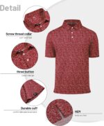 ZITY Mens Print Polo Shirts Short Sleeve Moisture Wicking Shirts for Men Golf Tennis Daily Casual Collared T-Shirt - Image 4