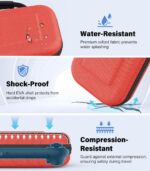 MoKo Carrying Case for Nintendo Switch 2 2025, Protective Hard Shell Portable Travel Carry Case Pouch Holds 10 Cartridges w/Pockets for Switch 2 Accessories and Games, Orange-red - Image 6