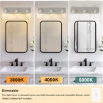 IZORRO Bathroom Vanity Light Fixture, 3-Light 22 Inch Brushed Nickel Bathroom Light Fixtures Over Mirror, with Clear Glass Shade, Modern Farmhouse Vanity Lights, Rustic Restroom Lighting Fixtures - Image 5