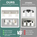 IZORRO Bathroom Vanity Light Fixture, 3-Light 22 Inch Brushed Nickel Bathroom Light Fixtures Over Mirror, with Clear Glass Shade, Modern Farmhouse Vanity Lights, Rustic Restroom Lighting Fixtures - Image 6