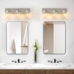 IZORRO Bathroom Vanity Light Fixture, 3-Light 22 Inch Brushed Nickel Bathroom Light Fixtures Over Mirror, with Clear Glass Shade, Modern Farmhouse Vanity Lights, Rustic Restroom Lighting Fixtures - Image 7