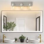 IZORRO Bathroom Vanity Light Fixture, 3-Light 22 Inch Brushed Nickel Bathroom Light Fixtures Over Mirror, with Clear Glass Shade, Modern Farmhouse Vanity Lights, Rustic Restroom Lighting Fixtures - Image 8