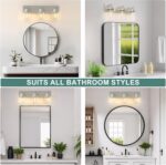 IZORRO Bathroom Vanity Light Fixture, 3-Light 22 Inch Brushed Nickel Bathroom Light Fixtures Over Mirror, with Clear Glass Shade, Modern Farmhouse Vanity Lights, Rustic Restroom Lighting Fixtures - Image 9