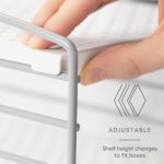 YouCopia UpSpace Cabinet Box Organizer, Adjustable Kitchen and Pantry Shelf for Plastic Wrap and Foil Storage, Extra Large, White - Image 3