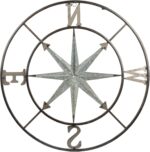 Creative Co-Op Distressed Decorative Metal Compass Wall Décor, Antiqued Iron, 30" Round - Image 6