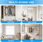 2 Pack Spring Tension Curtain Rod 32.5 to 58 inch Adjustable Curtain Rods No Drilling Spring Loaded Curtain Rods for Windows Doors, Black - Image 7