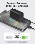 AISNI USB C Charger, 2 Pack 25W Type C Charger Fast Charging with USBC Chargers Cable 6 FT Android Phone Charge for Galaxy S25/ /S24/S23+/S22/S21/S20/Phone 17 16 15 Pro Max 16 15 Plus-Black - Image 4