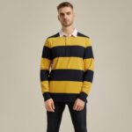 Mens Polo Shirts Striped Cotton Moisture Wicking Classic Collared Casual Golf Shirts for Men - Image 3