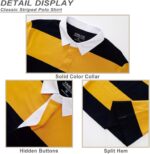 Mens Polo Shirts Striped Cotton Moisture Wicking Classic Collared Casual Golf Shirts for Men - Image 5