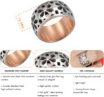 555Jewelry Stainless Steel Daisy Flowers Full Bloom Memorable Band Ring - Image 4
