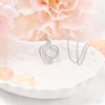 Sterling Silver Pendant Necklace for Women - Adjustable Double Heart Necklace Hypoallergenic Cubic Zirconia Love Heart-Shaped Charm Necklaces Classic Elegant Jewelry Gifts for Her Mom Wife,19inch - Image 5