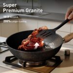 DishDelight Induction Pots and Pans Set Non Stick, 12 Piece Nonstick Kitchen Cookware Sets, Nonstick Granite Cooking Set Induction Pots and Pans, Induction Cookware Sets with Frying Pans, Black - Image 4