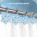 Christmas Shower Curtain Hooks,12PCS Anti-Rust Snowflake Decorative Shower Rings for Bathroom Shower Curtains Rods (Blue) - Image 3