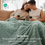 Bedsure GentleSoft Twin Blanket for Bed - Super Soft Cozy Blankets for Women Men Girls, Cute Fuzzy Fleece Throws for Bedroom Couch, Sage Green, 60x80 Inches - Image 3