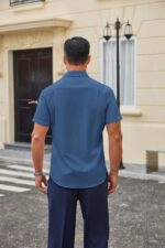 COOFANDY Mens Wrinkle Free Dress Shirt Short Sleeve Button Down Print Shirt Summer Business Casual Shirts with Pocket - Image 5