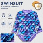UMELOK Baby Girl Swimsuit Infant Rashguard Swimwear One Piece UPF 50+ Sun Protection Rash Guard Bathing Suit - Image 4