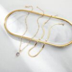 Mesovor Gold Crystal Layered Necklaces for Women Trendy, 18K Gold Plated Statement Crystal Pendant Necklace | Birthstone Necklace Jewelry Gifts - Image 7