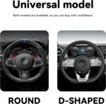 Car Steering Wheel Cover, 15 inch Carbon Fiber Microfiber PU Leather Elastic Steering Wheel Protector for Men Women, Anti-Slip Breathable Car Interior Accessories for Most Cars (Blue) - Image 6