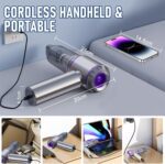 Car Vacuum Portable Cordless 20000PA High Power 4-in-1 Compressed Air Duster & Air Blower & Pump Hand Held Vacuum with Brushless Motor for Car, Home, Office,Camping Ideal Gifts for Men & Women - Image 3