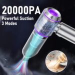 Car Vacuum Portable Cordless 20000PA High Power 4-in-1 Compressed Air Duster & Air Blower & Pump Hand Held Vacuum with Brushless Motor for Car, Home, Office,Camping Ideal Gifts for Men & Women - Image 5