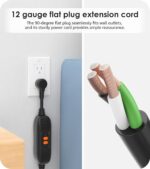 CCCEI Heavy Duty Surge Protector Power Strip 20 Amp Individual Switches. Industrial GFCI Multiple Outlets Extender 12 Gauge 6 FT Extension Cord. Yellow High-Amp 4 Plugs for Shop Garage Kitchen. - Image 6