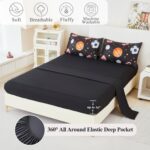 Kids Sports Full Bedding Set Black Basketball Baseball Football Comforter Set for Boys Girls Reversible 5 Pieces Bed in A Bag with Sheets(Black Balls, Full) - Image 7