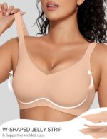 OEAK Womens Wireless Bras V Mesh Comfortable Bralette Supportive Tshirt Bra No Underwire Seamless Push Up Everyday Bras - Image 3