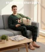 DAVID ARCHY Mens Pajamas Set Ultra-Soft Fleece Pajamas Warm Sleepwear Long Sleeve Lounge Set with Pockets - Image 7