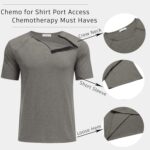 Dyeek Chemo for Shirt Port Access Chemotherapy Must Haves Tear Away Side Snap Short Sleeve Post Shoulder Surgery Shirts - Image 6