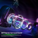 Wired Gaming Headset for Xbox, PS5, PS4, Switch, PC, Mobile, Surround Sound Gaming Headphones with ENC Noise-Canceling Mic, 50mm Drivers, Soft Memory Foam Earcups, Comfortable Rock Black - Image 4