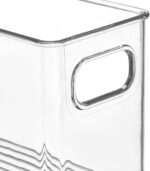 mDesign Plastic Kitchen Organizer - Storage Holder Bin with Handles for Pantry, Cupboard, Cabinet, Fridge/Freezer, Shelves, and Counter - Holds Canned Food, Snacks - Clear - Image 4