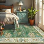 GarveeHome Forest Rugs 5x7 Living Room Rug Non Slip Washable Stain Resistant 5x7 Washable Rugs Jungle Animal Print Low Pile Soft Holiday Decor Carpet for Bedroom Laundry Room,Green - Image 3