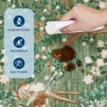 GarveeHome Forest Rugs 5x7 Living Room Rug Non Slip Washable Stain Resistant 5x7 Washable Rugs Jungle Animal Print Low Pile Soft Holiday Decor Carpet for Bedroom Laundry Room,Green - Image 9