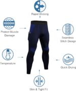YUSHOW 2 Pack Mens Thermal Pants Men Running Tights Workout Leggings, Thermal Bottoms for Men Sports Compression Base Layer - Image 4