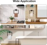 Matte Black Towel Ring,Square Hand Towel Holder,Towel Hanger, Bathroom Hardware Accessories,Stainless Steel Wall-Mounted Towel Hoder - Image 3