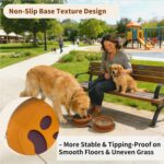 Collapsible Dog Bowls, 2-in-1 Silicone Pet Food and Water Bowl with Carabiner, Portable Double Compartment Dish for Travel, Camping, Hiking Puppy Essentials (Brown) - Image 5