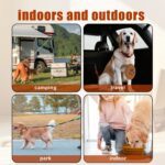 Collapsible Dog Bowls, 2-in-1 Silicone Pet Food and Water Bowl with Carabiner, Portable Double Compartment Dish for Travel, Camping, Hiking Puppy Essentials (Brown) - Image 8