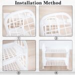 Desktop Rack Cosmetic Stationery Storage Holder, 2-Tier Multifunctional Plastic Shelf Makeup Organizer for Skincare Office Kitchen Bedroom Bathroom Home (White) - Image 4