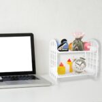 Desktop Rack Cosmetic Stationery Storage Holder, 2-Tier Multifunctional Plastic Shelf Makeup Organizer for Skincare Office Kitchen Bedroom Bathroom Home (White) - Image 8