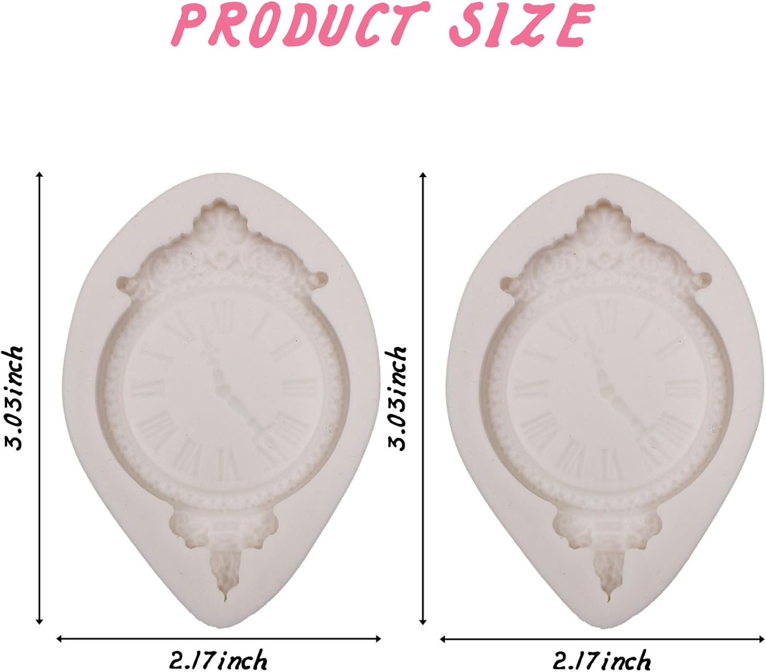 Clock Silicone Molds Steampunk Vintage Wall Clocks Chocolate Molds for Cake Decorating Cupcake Topper Candy Chocolate Gum Paste Polymer Clay Set Of 2 - Image 3