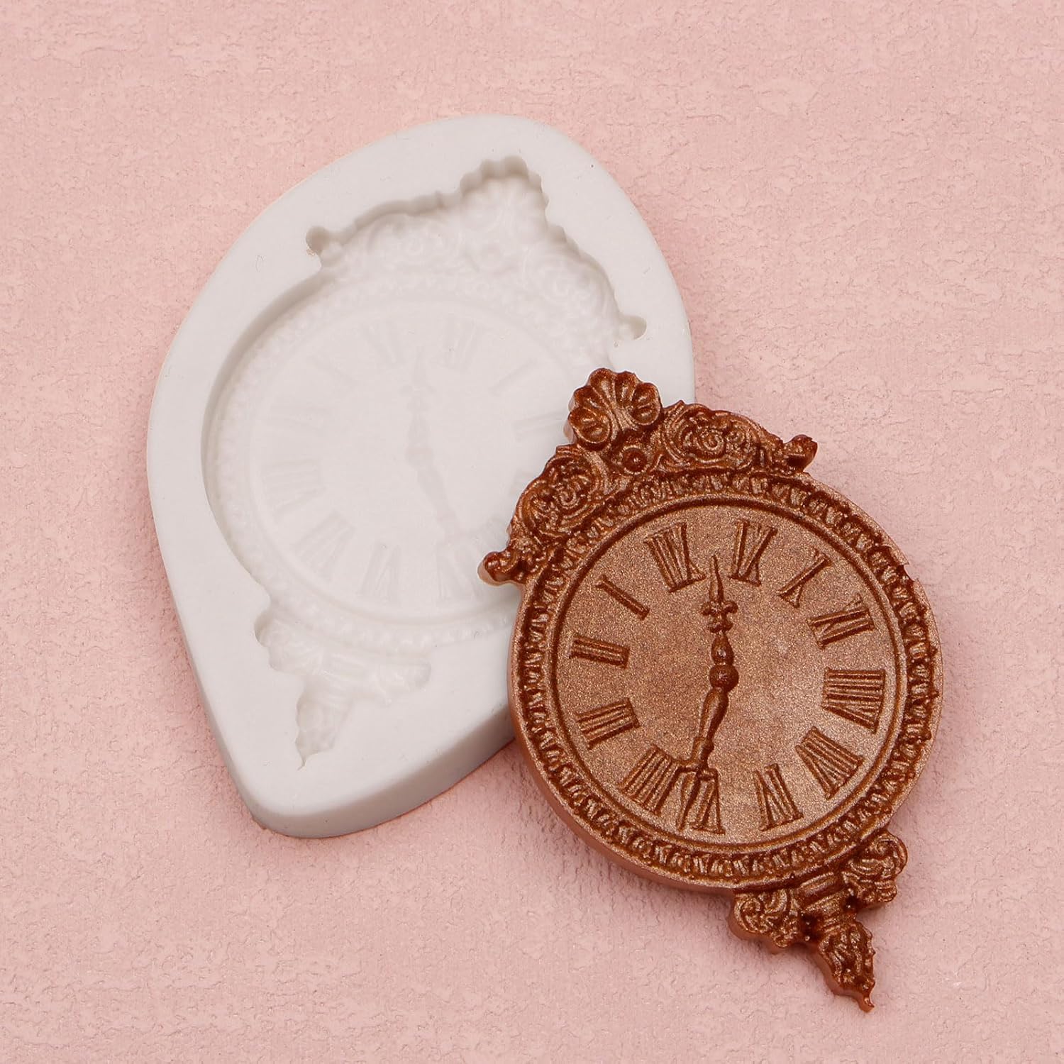Clock Silicone Molds Steampunk Vintage Wall Clocks Chocolate Molds for Cake Decorating Cupcake Topper Candy Chocolate Gum Paste Polymer Clay Set Of 2 - Image 7
