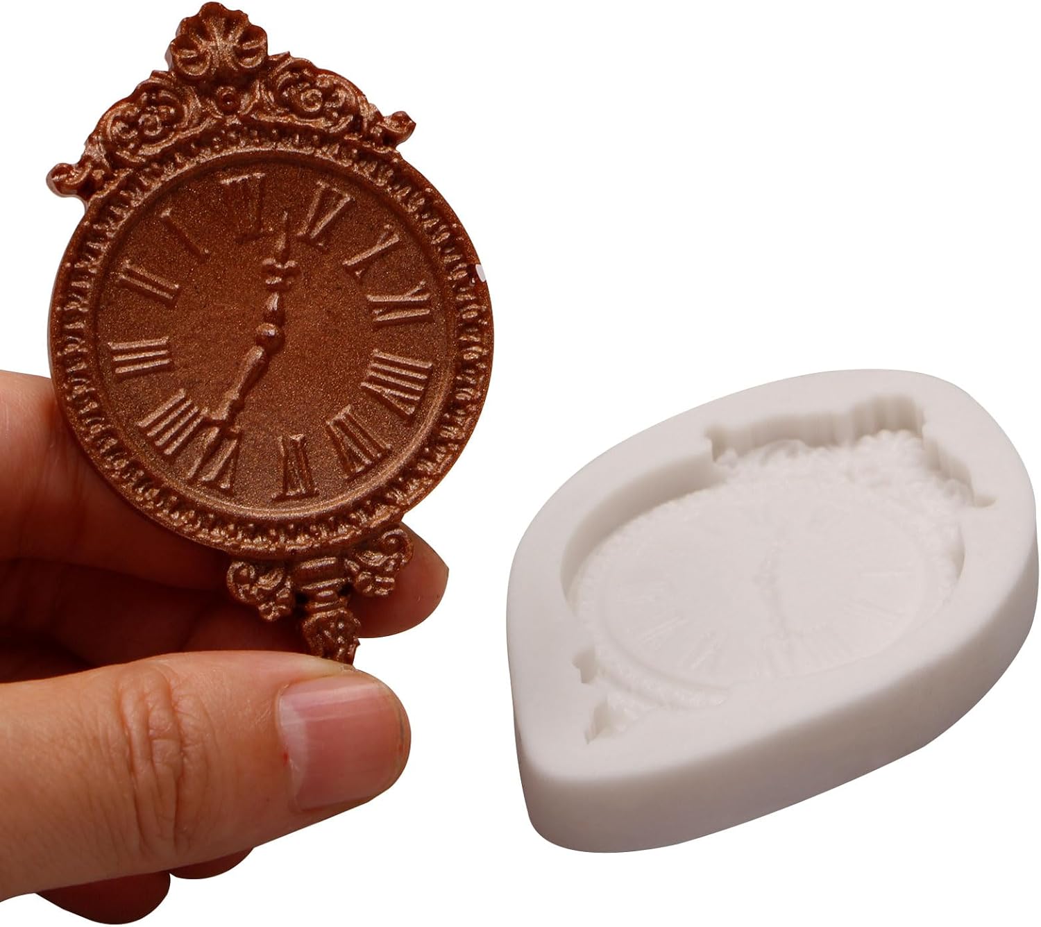 Clock Silicone Molds Steampunk Vintage Wall Clocks Chocolate Molds for Cake Decorating Cupcake Topper Candy Chocolate Gum Paste Polymer Clay Set Of 2 - Image 8