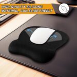 Ergonomic Mouse Pad with Wrist Support Gel Mousepad with Wrist Rest, Comfortable Computer Mouse Pad for Laptop, Pain Relief Mousepad for Office & Home, Gray - Image 3