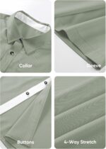 JMIERR Men's Casual Button Down Shirts Wrinkle-Free Short Sleeve Business Dress Shirt - Image 6