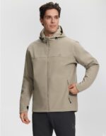 Pioneer Camp Men's Lightweight Softshell Waterproof Jacket Hooded Fleece Lined Windbreaker Rain Shell Jackets Hiking Outdoor - Image 3