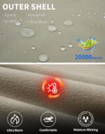 Pioneer Camp Men's Lightweight Softshell Waterproof Jacket Hooded Fleece Lined Windbreaker Rain Shell Jackets Hiking Outdoor - Image 6