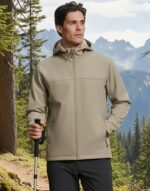 Pioneer Camp Men's Lightweight Softshell Waterproof Jacket Hooded Fleece Lined Windbreaker Rain Shell Jackets Hiking Outdoor - Image 7