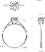 1-3 Carat Lab Grown Diamond Engagement Ring 14K White Gold,IGI Certified Round Cut (D-E Color VS1-VS2) Classic 4-Prong Ring for Women,Wedding Ring - Image 3