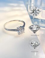 1-3 Carat Lab Grown Diamond Engagement Ring 14K White Gold,IGI Certified Round Cut (D-E Color VS1-VS2) Classic 4-Prong Ring for Women,Wedding Ring - Image 5