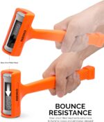 NEIKO 02847A 2 LB Dead Blow Hammer, Neon Orange | Unibody Molded | Checkered Grip | Spark and Rebound Resistant - Image 3